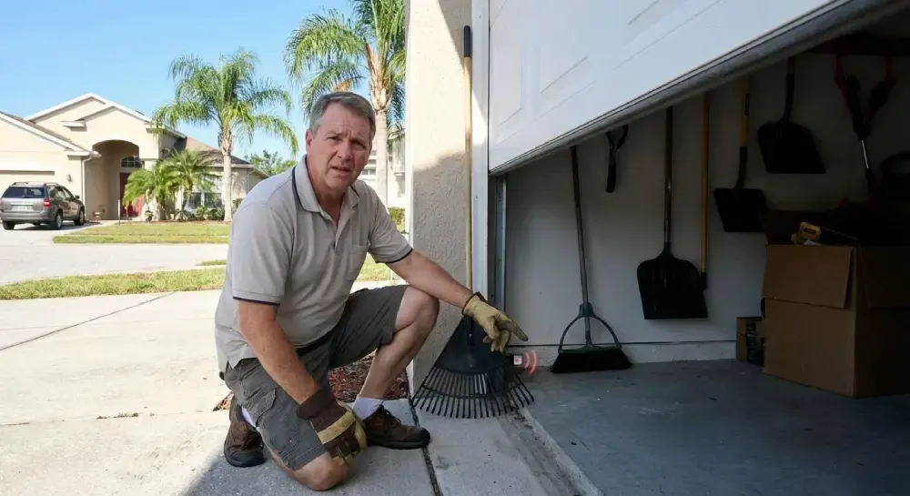 Garage door in Deltona not closing all the way, troubleshooting and repair